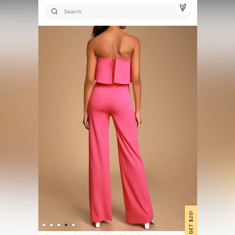 LULUS pink strapless jumpsuit - Picture 9 of 11